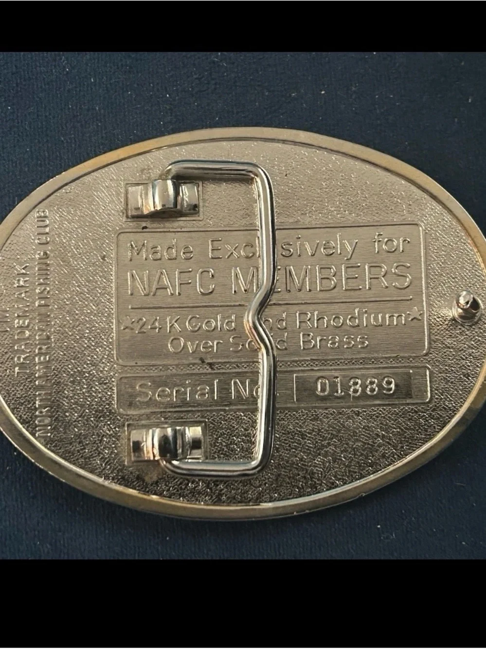 Waves of Gold North American Fishing Club Belt Buckle w/ Box & COA Charter mem.